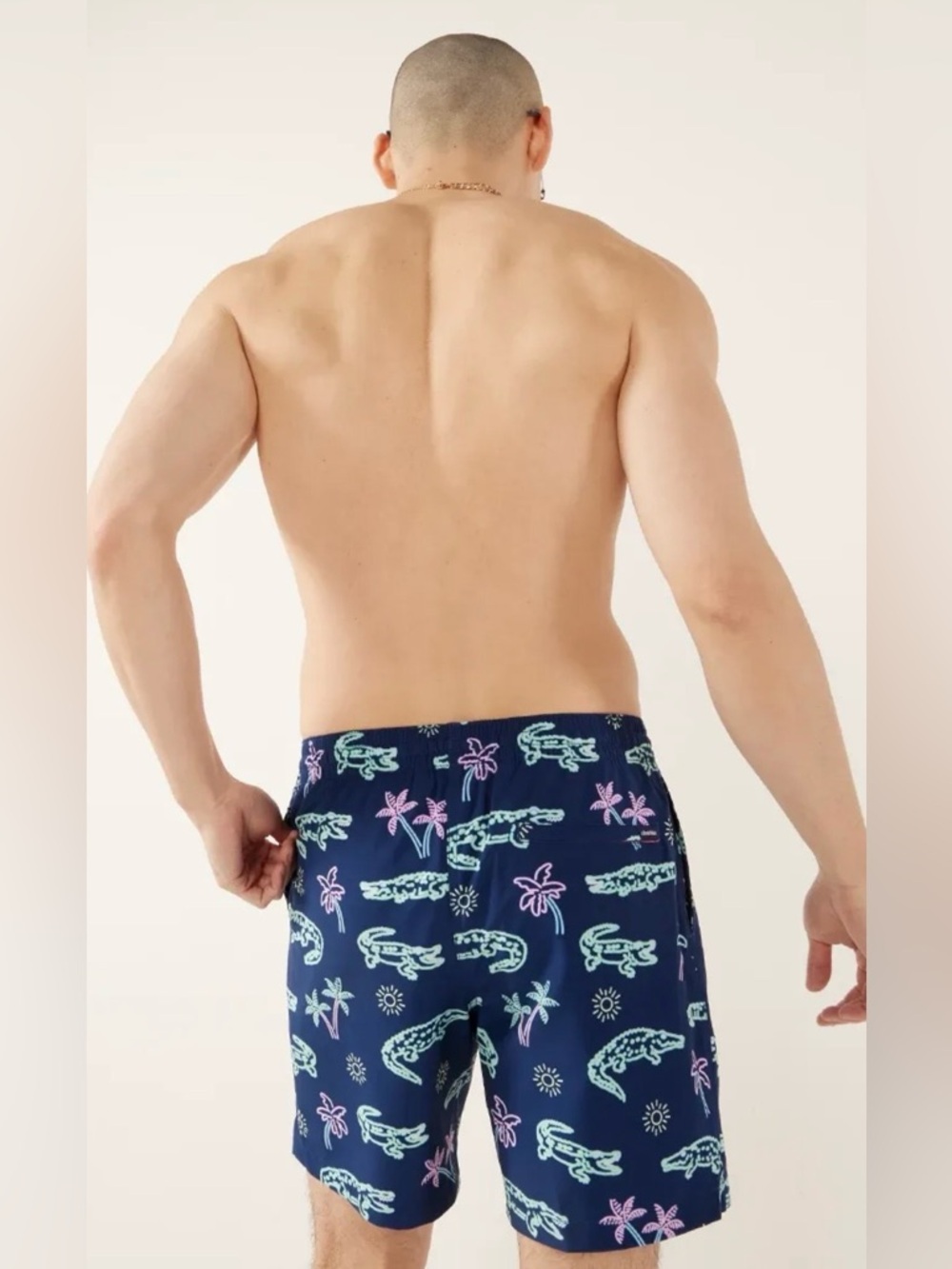 Chubbies Neon Glades Swim Trunks Navy Alligator Palms 5.5 Inseam M - Picture 2 of 6